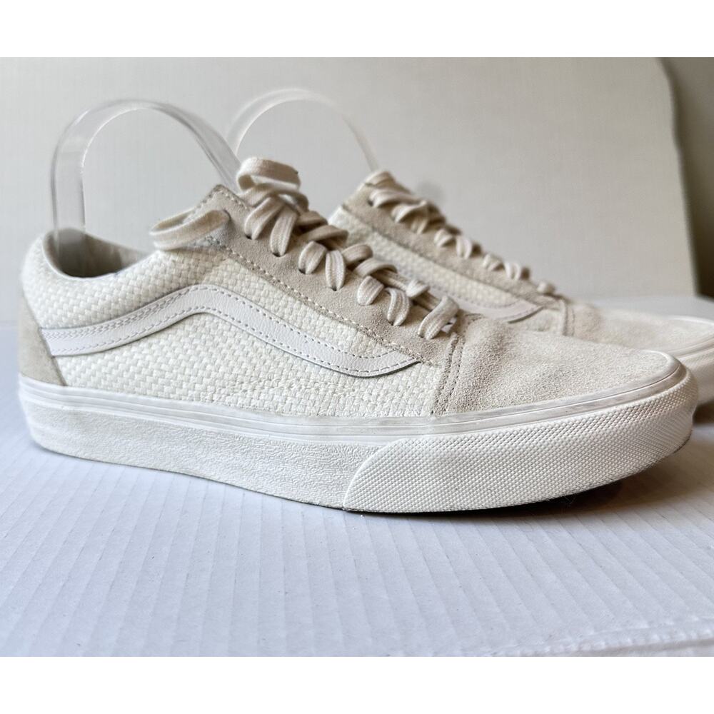 Size 7.5 - VANS Men’s Old Skool Casual Sneakers Textile/Suede Cream